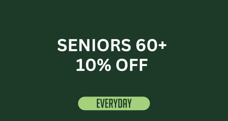 Discount Graphic: Seniors 60+ 10% Off Every Day