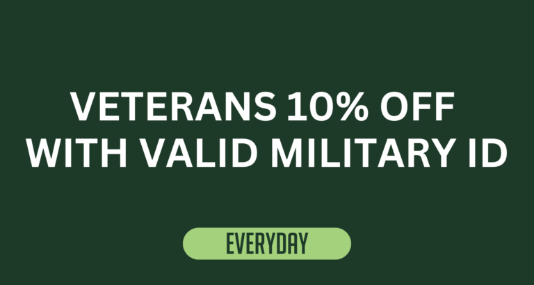 Discount Graphic: Veterans 10% Off With Valid Military ID - Every Day